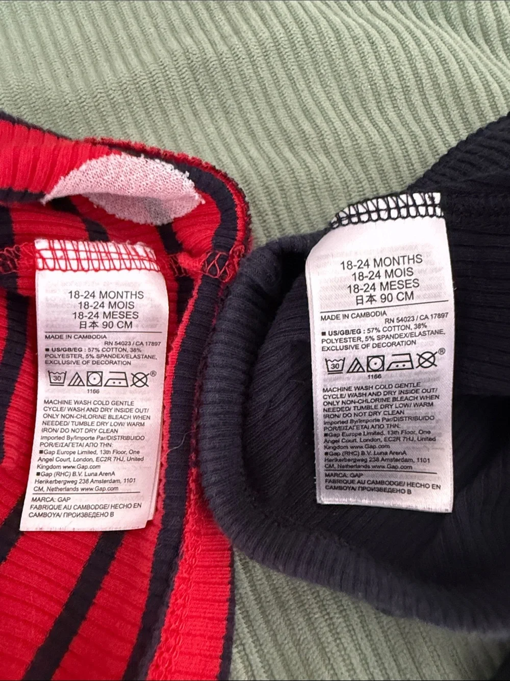 GAP Baby Rib Mockneck Outfit Set - Red & Navy - 18-24 months
